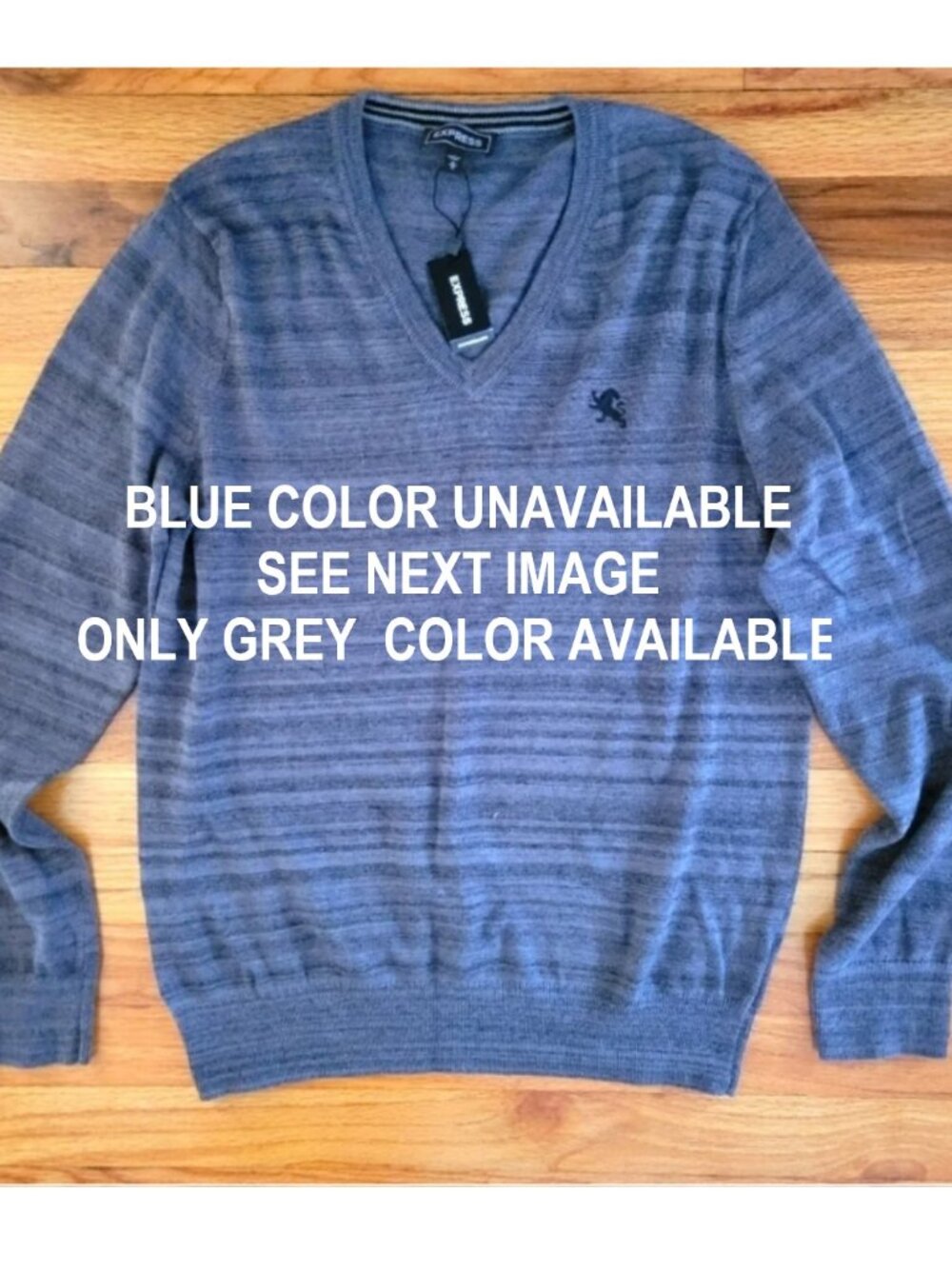 NWT Express GREY V-Neck Sweater size M